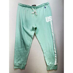 US Polo Assn. Women's Lounge Sweatpants Active Sz XL Mint Green Pockets Stretch